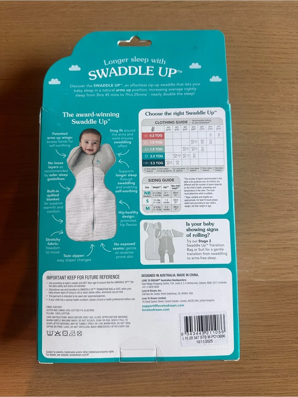 Love to Dream Swaddle Up Stage 1 Baby Swaddle - Blue